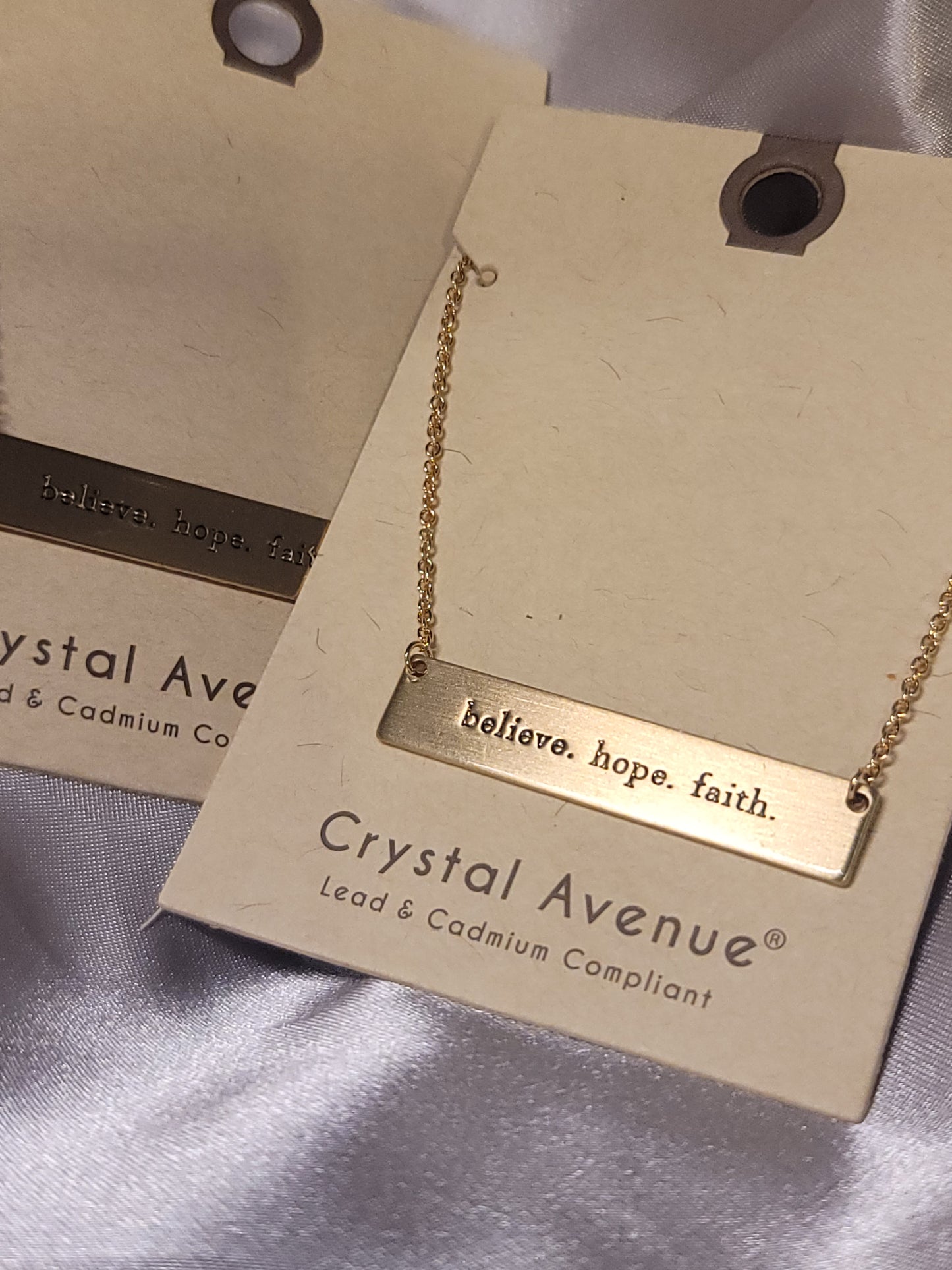 believe, hope, faith necklace