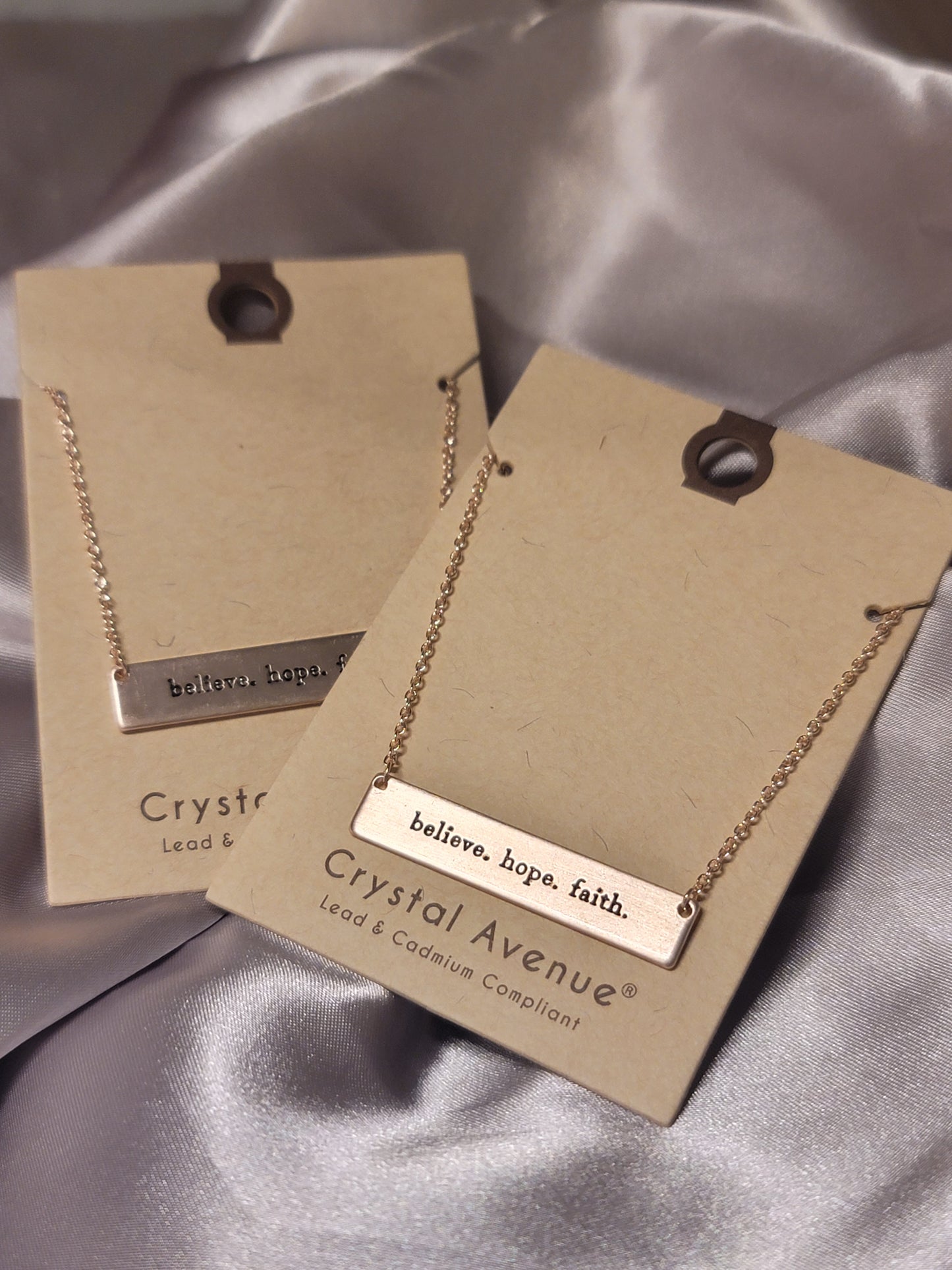 believe, hope, faith necklace