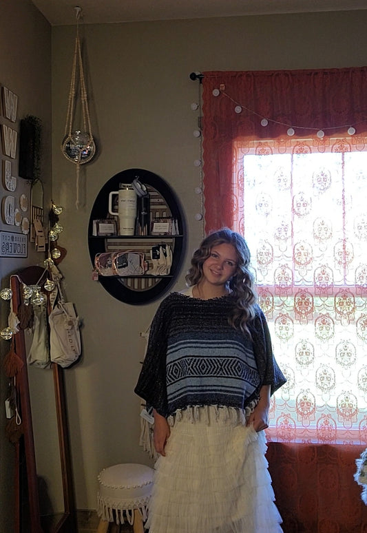 Blue blanket sweater