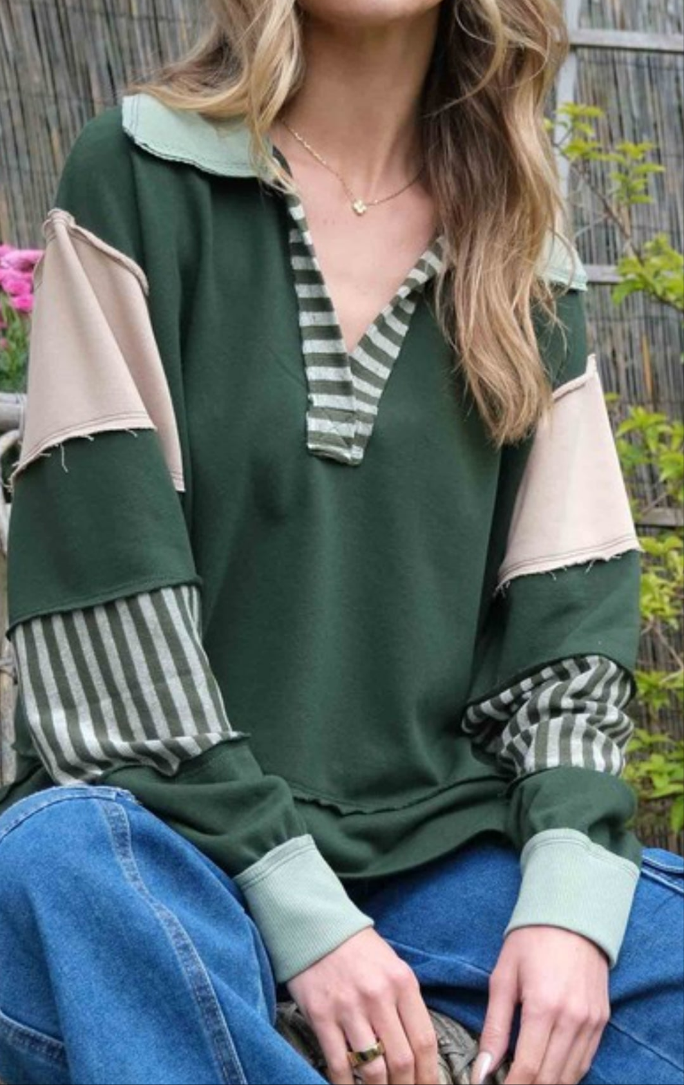 Green Block Sweater