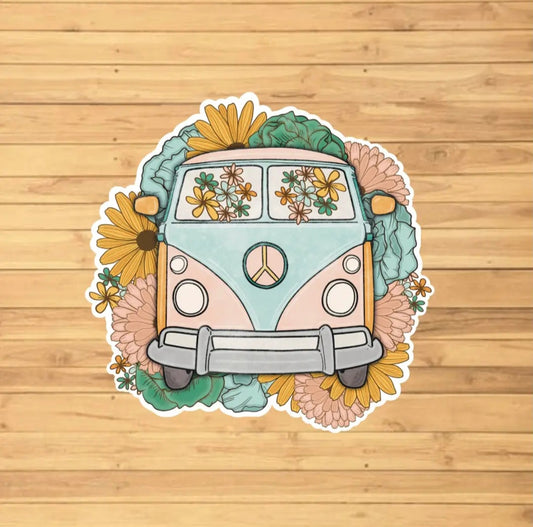 Hippie van sticker